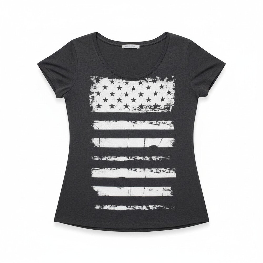 Chaser American Flag Slub Tee Gray Size L - Picture 11 of 11
